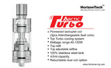 Turbo-charge your vape with the Arctic Turbo Sub Ohm Tank. Its innovative Sextuple coil design and turbine will provide you the thickest and richest clouds you have ever seen.