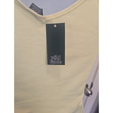 13051 Wild Fable Womens Ribbed V-Neck Short Sleeve T-Shirt Light Yellow Size Sm