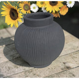 13119 THRESHOLD UNGLAZED BLACK ART POTTERY VASE - Spherical in Shape New