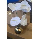 13065 Tabletop Arrangement Gold Vase With Beautiful White Lilly artificial New