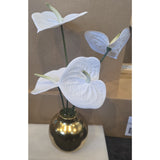 13065 Tabletop Arrangement Gold Vase With Beautiful White Lilly artificial New