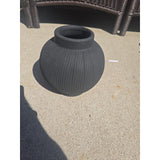 13119 THRESHOLD UNGLAZED BLACK ART POTTERY VASE - Spherical in Shape New
