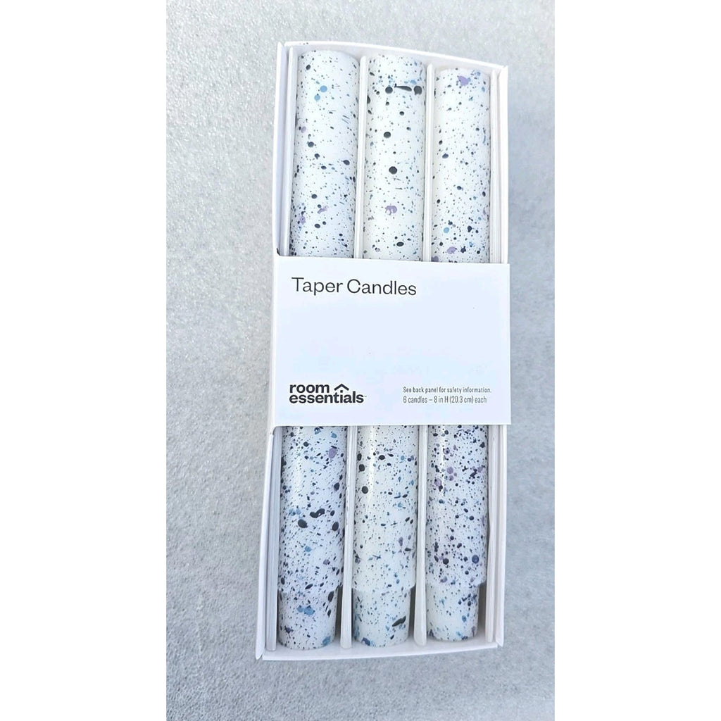 13028 Taper Candles 6pk 8in Room Essentials Speckled Color Unscented New