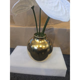 13065 Tabletop Arrangement Gold Vase With Beautiful White Lilly artificial New