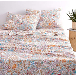 Wake In Cloud King Duvet Cover Set With Pillow Shams Boho Floral Pastel ish New