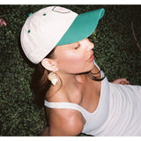 13020 Frasier Sterling Sport Embroidered Tennis Hat Beige/Green/Pink Adjustable