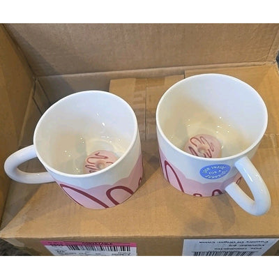 13. Stoneware Coffee Mug With surprise Inside Ceramic 18oz Donut 2 Pack Mugs
