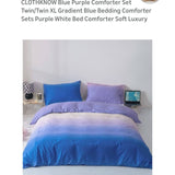 Blue Gradient Comforter Set Twin/Twin XL(68''*90'') Bedding Gradient Blu Purpl