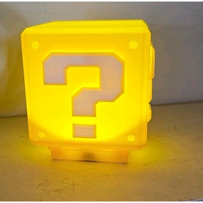 Mario Mini Question Block Lamp Night Light With Official Coin And Death Sound.