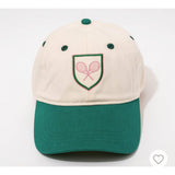 13020 Frasier Sterling Sport Embroidered Tennis Hat Beige/Green/Pink Adjustable