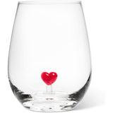 13071 NEW 2pk Romantic Red Heart Valentine's Day Wine Tumbler Drinking Glass