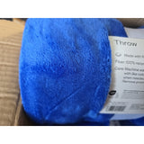 13001 Room Essentials Plush Throw Blanket 50" x 60" blue Super Soft Mach Wash