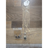 12701 Adorable Perched Owl Necklace And Earring Set SILVER AND Black Gift Set