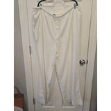 13096 Women Cotton Linen Pants Solid Wide Leg Casual Loose Pants Size 2x White