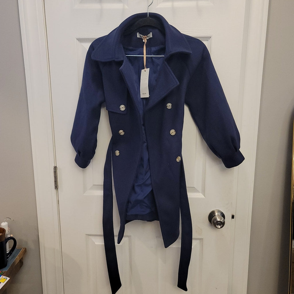 GRACE KARIN Girls Dress Coat Lapel Wool Blend Long Winter Jackets with Pockets Size 8 new