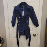 GRACE KARIN Girls Dress Coat Lapel Wool Blend Long Winter Jackets with Pockets Size 8 new