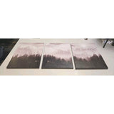 6735 3 Piece Art Canvas Framed Fo4ggy Hill W/Seagulls Landscape Art Hang Ready