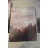6735 3 Piece Art Canvas Framed Fo4ggy Hill W/Seagulls Landscape Art Hang Ready