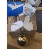 13065 Tabletop Arrangement Gold Vase With Beautiful White Lilly artificial New