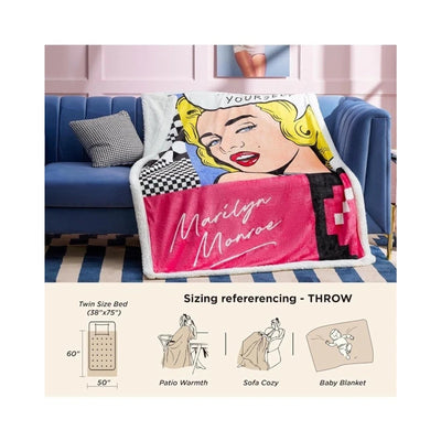 Marilyn Monroe throw Gift Set With air fresher, stickers New Awesome Super Soft