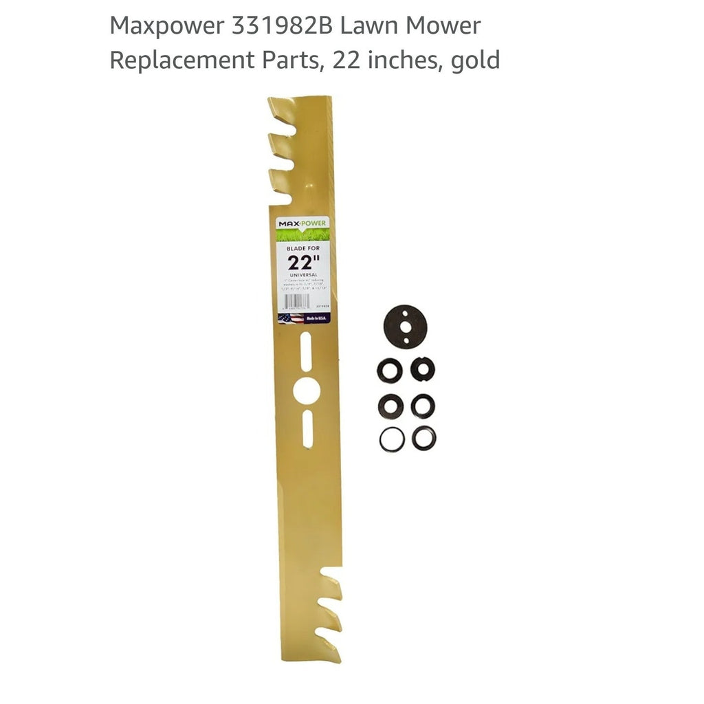 22" universal toothed blade by Maxpower #331982B with accesory connector pieces