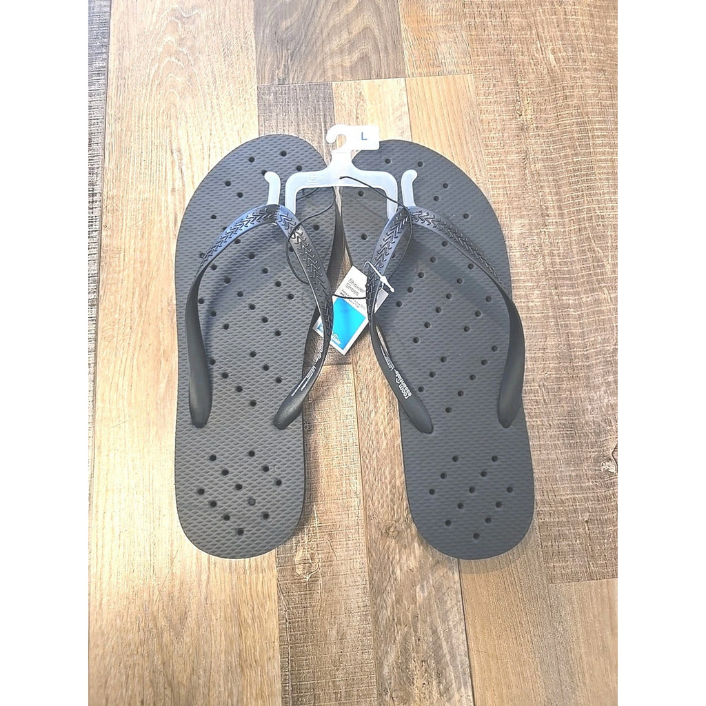 13083 Black Flip Flop Water Shoes SIZE Large Mens Great For Beach, Shower, Pool