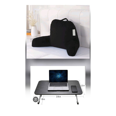 12605 Laptop Foldable Bed Desk Tray With Reading Pillow Springcoo Black New