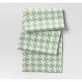 13002 Green & White Table Runner 100% Cotton 14" x 72" Machine Wash New