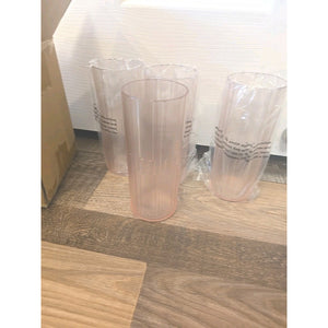 13052 4 pack-Hearth And Hand Embossed Textured Plastic Tumbler , Coral 16.6 oz