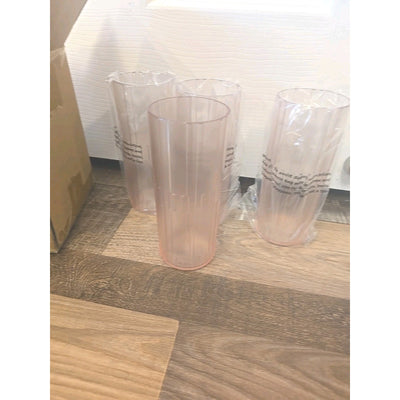 13052 4 pack-Hearth And Hand Embossed Textured Plastic Tumbler , Coral 16.6 oz