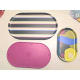 13004 Room Essentials 3-Piece Printed Bamboo Melamine Tray Set New Colorful
