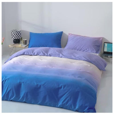 Blue Gradient Comforter Set Twin/Twin XL(68''*90'') Bedding Gradient Blu Purpl