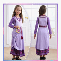 Wish Asha Dress Costume Princess Dress New 140cm/7-8 Y Purple W/ Jewerly & Bag
