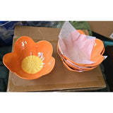 13000 Orange Yellow Flower Bowl Set Of 4. Melamine Dishwasher Safe, BPA Free
