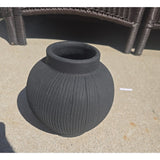 13119 THRESHOLD UNGLAZED BLACK ART POTTERY VASE - Spherical in Shape New