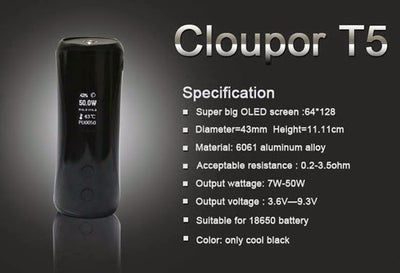 Cloupor T5 50 Watt Black